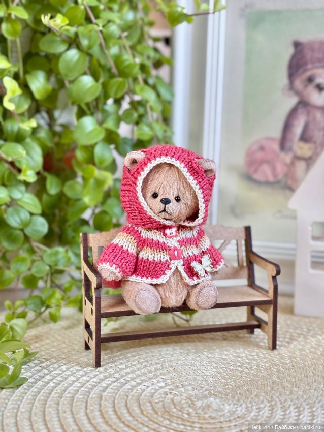 Мини тедди мишка Жанна (рост 10,5 см)