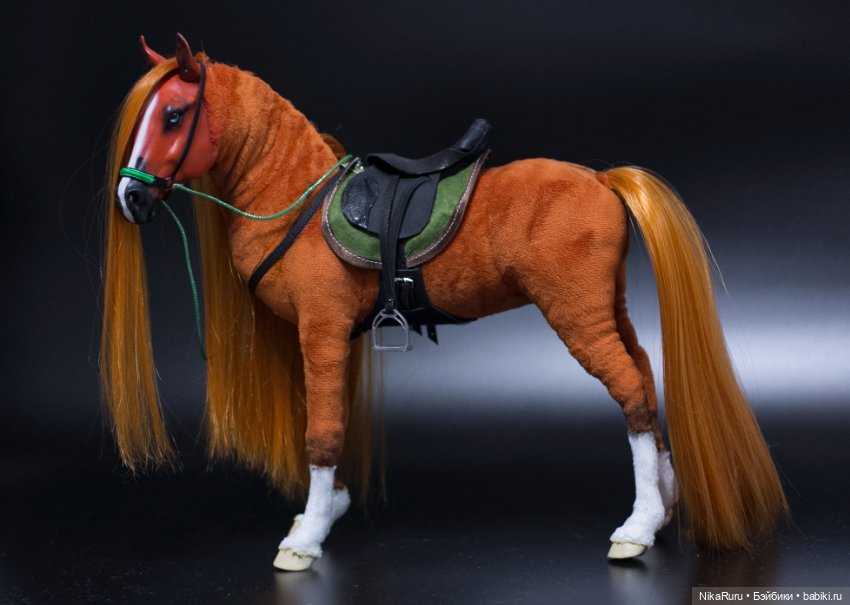 Лошадь рыжая для Барби, подвижная в смешанной технике, конь (фото 2)