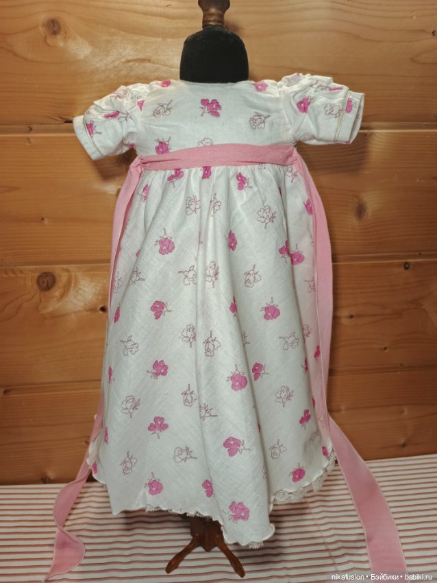 Нежное воздушное платье на антикварную или винтажную куклу 52-57 см