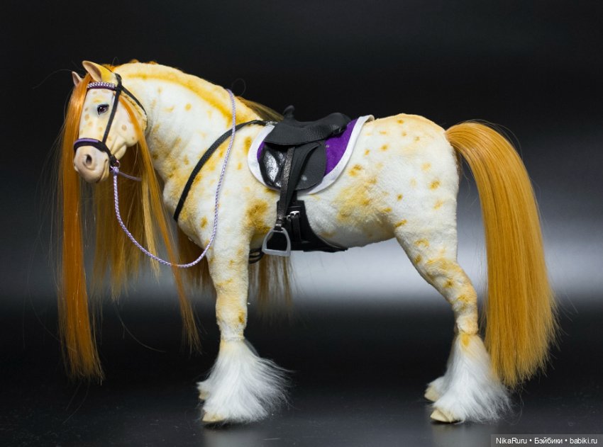 Лошадь для Барби, подвижная в смешанной технике, конь формат 1/6 (фото 2)