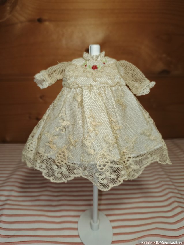 Платье на антикварную или винтажную куклу рост 16 см (фото 2)