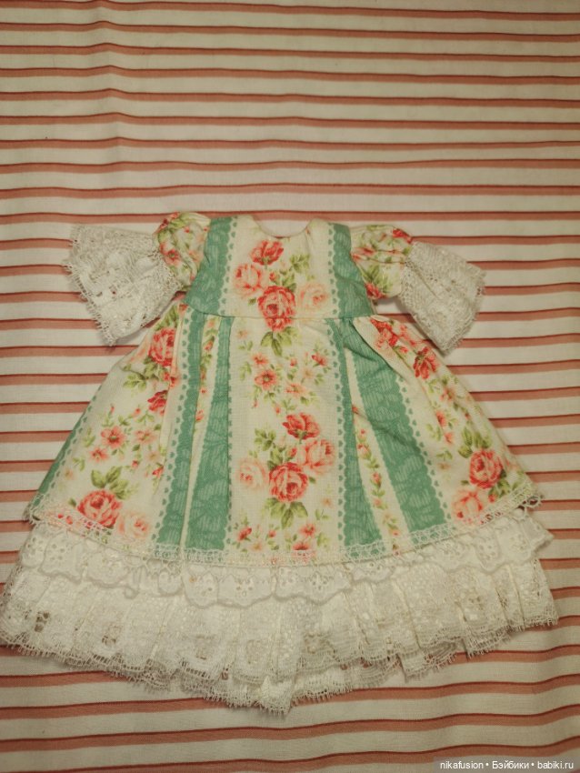 Платье на антикварную или винтажную куклу рост 22-24 см (фото 4)