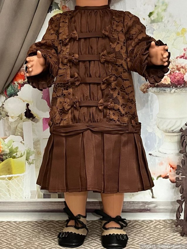 "Французкое" платье для антикварной, винтажной куклы (фото 2)