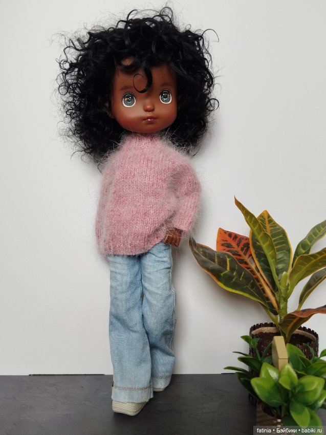 Мягкий свитерок Розовый меланж для кукол 1:8/1:6