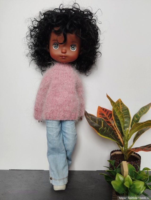 Мягкий свитерок Розовый меланж для кукол 1:8/1:6 (фото 3)