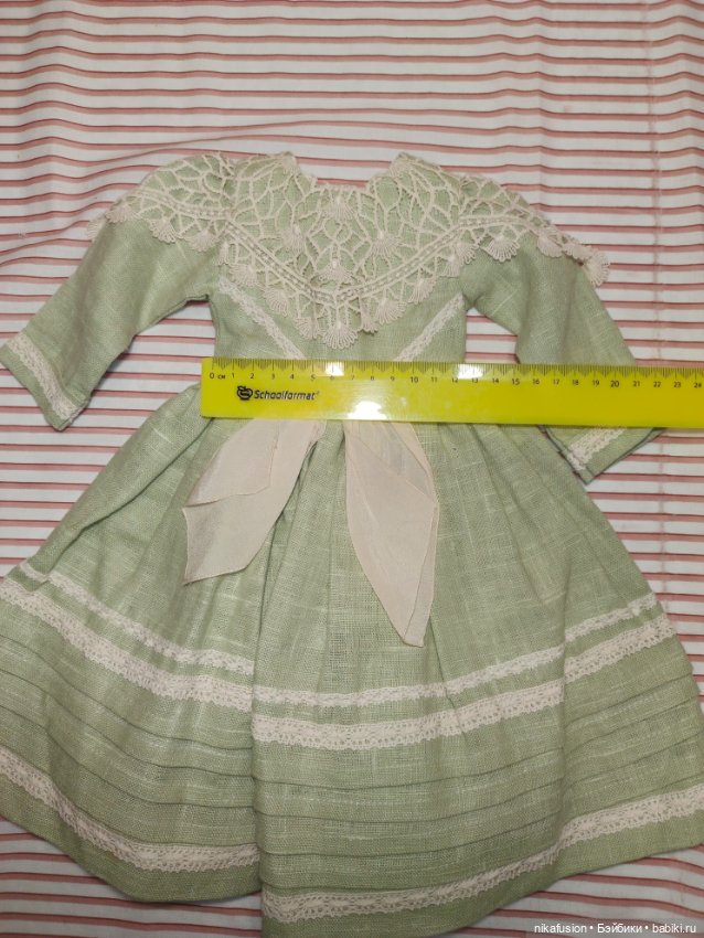 Платье лен на старинную куклу рост 52-55 см (фото 5)