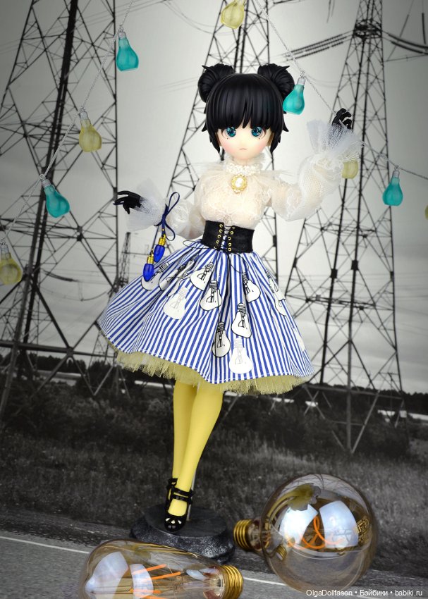 Чудесный ламповый наряд для больших кофейных зайчиков UFdoll (фото 3)