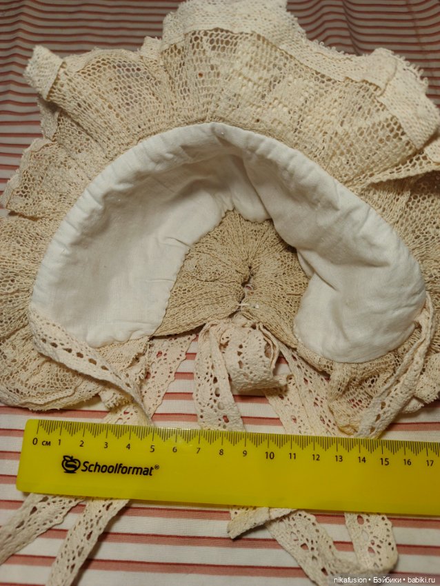 Чепчик на антикварную или винтажную куклу (фото 5)