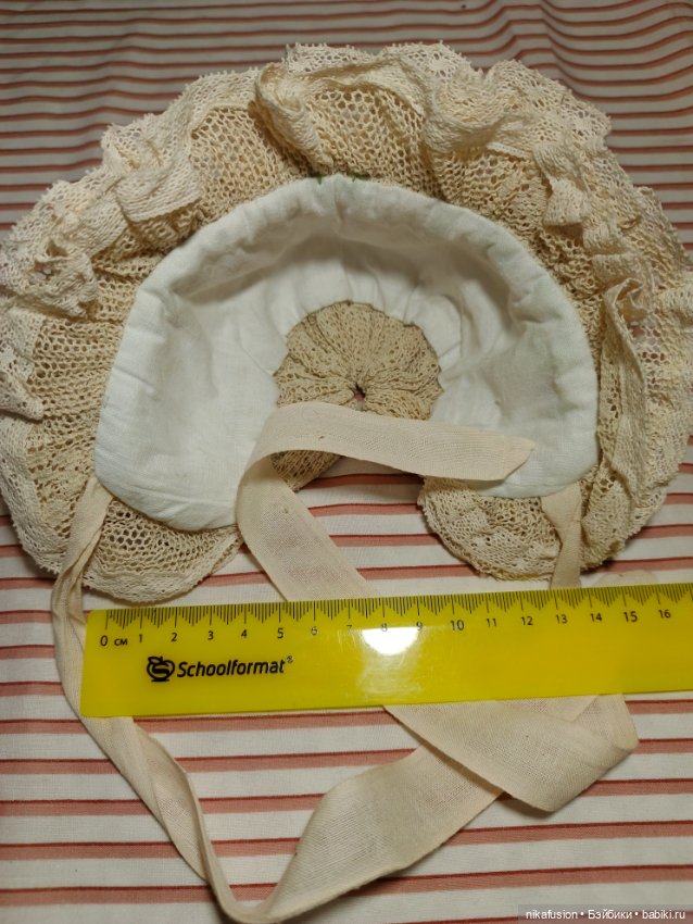 Чепчик на антикварную или винтажную куклу, Реборна (фото 4)