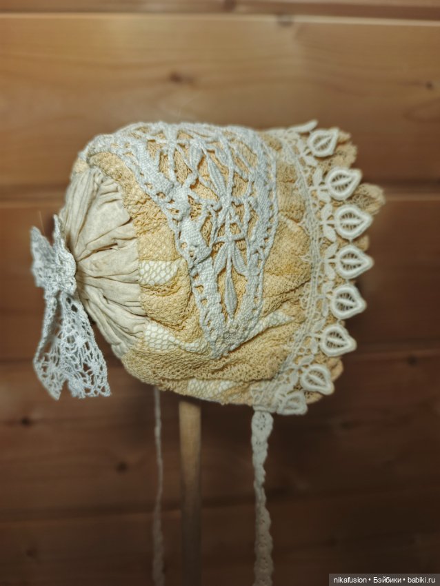 Чепчик на антикварную или винтажную куклу, Реборна (фото 2)