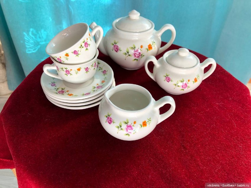 Детский игрушечный чайный сервиз винтаж