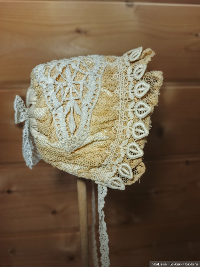 Чепчик на антикварную или винтажную куклу, Реборна