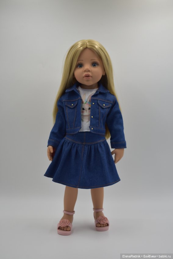 Одежда для кукол готц юбка футболка джинсовка (фото 4)
