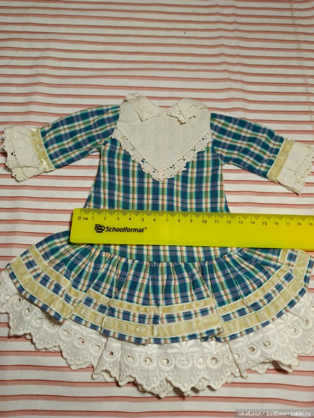 Платье на антикварную или винтажную куклу рост 35 см (фото 4)