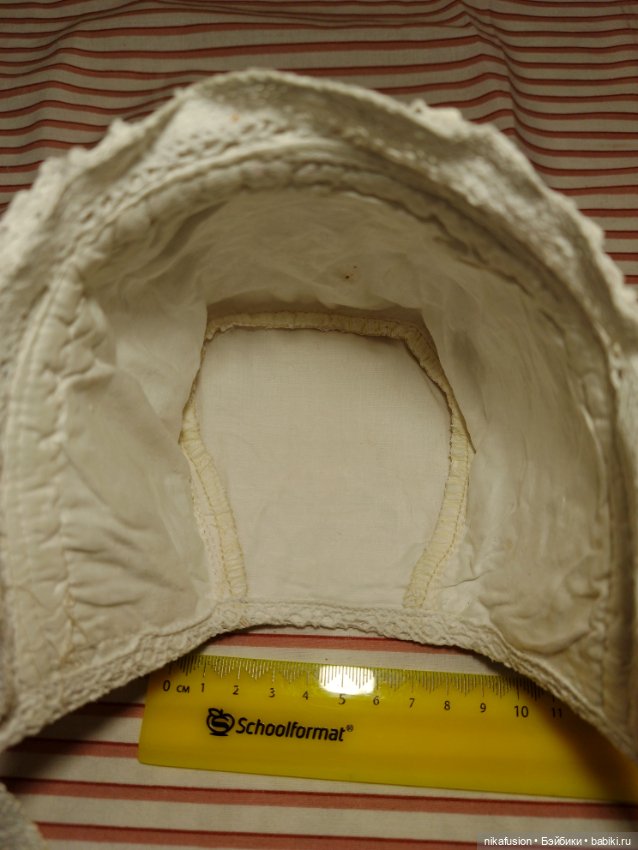 Чепчик на антикварную или винтажную куклу или Реборна, ОГ 42-46 (фото 5)