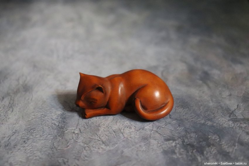 Нэцкэ "Кошка". Винтаж — Статуэтки (фото 2)