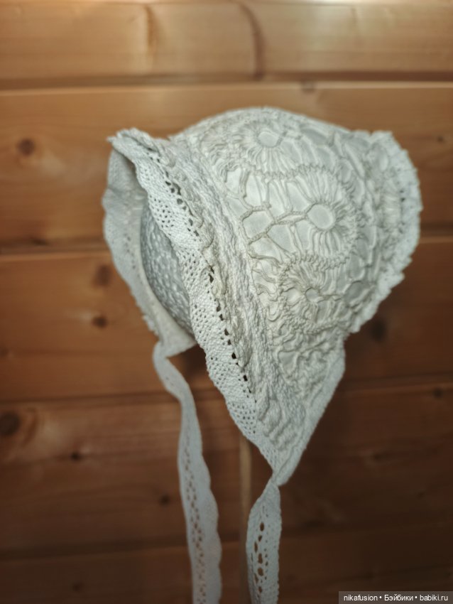 Чепчик на антикварную или винтажную куклу или Реборна, ОГ 42-46 (фото 2)