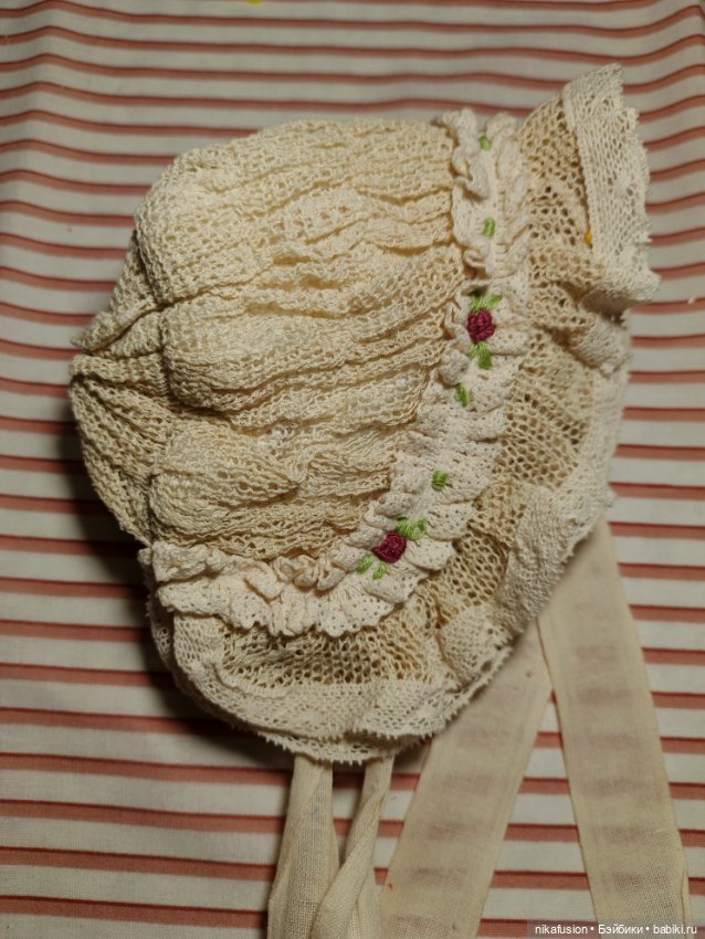 Чепчик на антикварную или винтажную куклу, Реборна (фото 5)