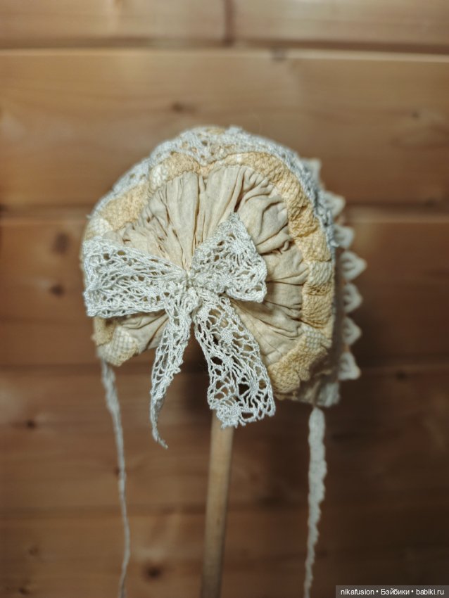 Чепчик на антикварную или винтажную куклу, Реборна (фото 3)