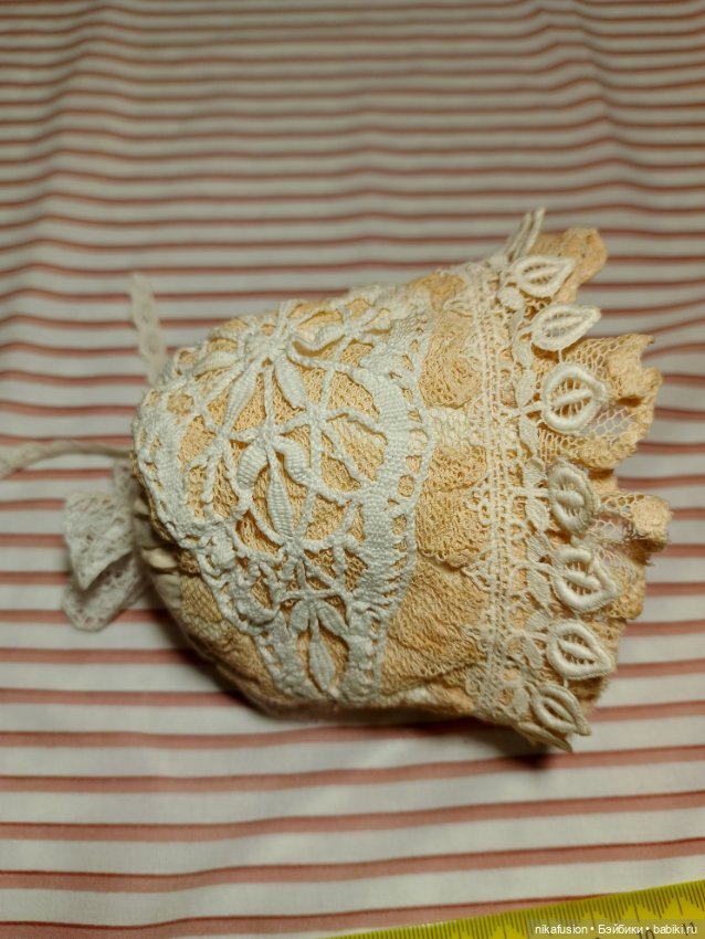 Чепчик на антикварную или винтажную куклу, Реборна (фото 7)