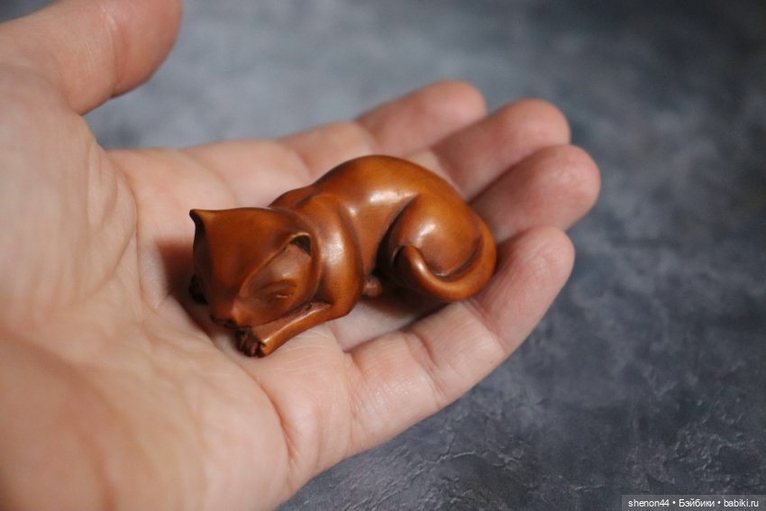 Нэцкэ "Кошка". Винтаж — Статуэтки (фото 6)