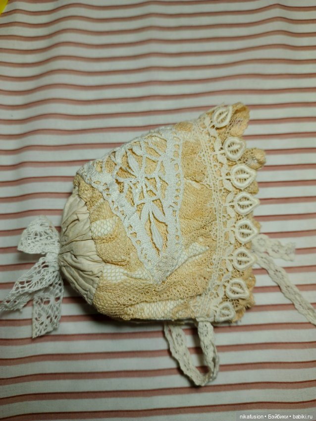 Чепчик на антикварную или винтажную куклу, Реборна (фото 5)