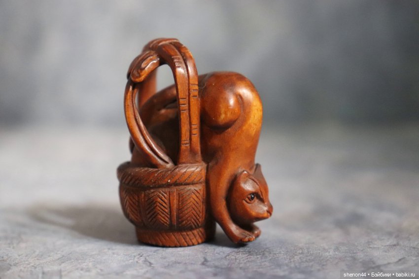 Нэцкэ "Котята в корзинке" (фото 4)