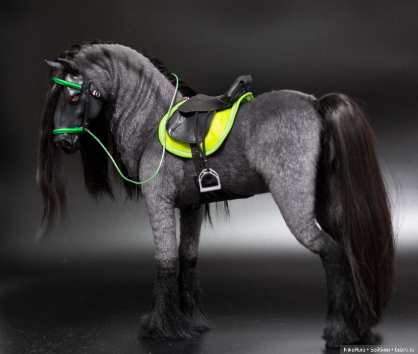 Лошадь для Барби, подвижная в смешанной технике, конь формат 1/6 (фото 6)