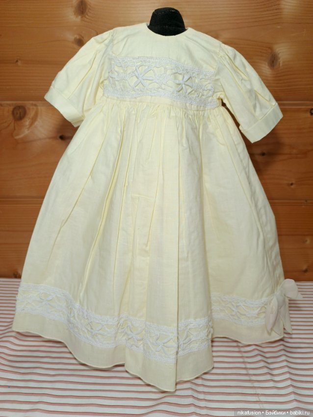Милое и нежное платье из батиста на старинную куклу рост 50-55 см (фото 2)
