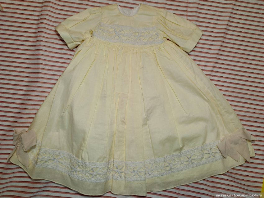 Милое и нежное платье из батиста на старинную куклу рост 50-55 см (фото 4)