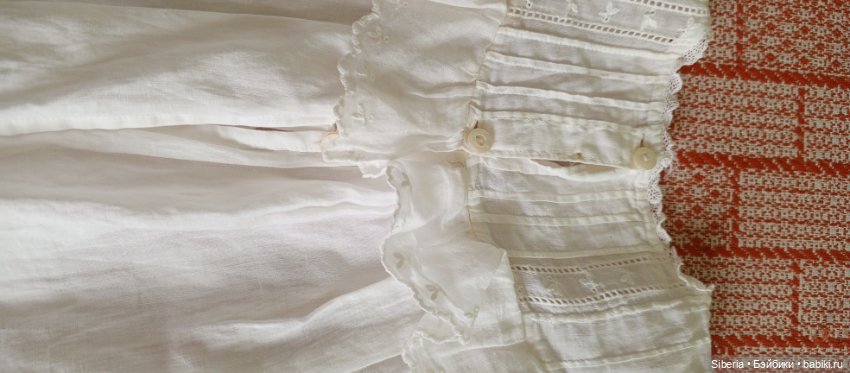 Антикварное платье- рубашечка для антикварной куклы ростом 72-76 см (фото 7)