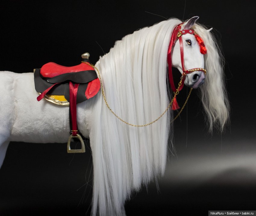 Лошадь для Барби, подвижная в смешанной технике, конь формат 1/6 (фото 6)