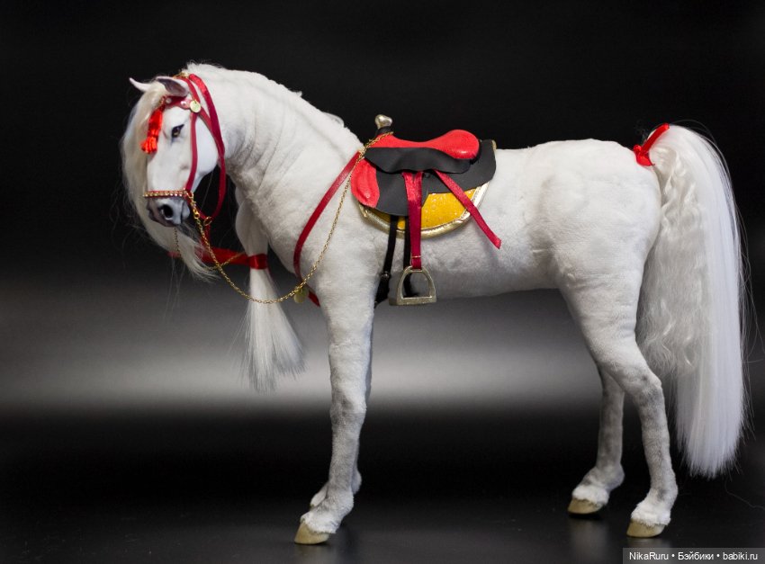 Лошадь для Барби, подвижная в смешанной технике, конь формат 1/6 (фото 2)