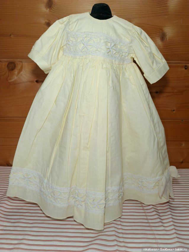 Милое и нежное платье из батиста на старинную куклу рост 50-55 см