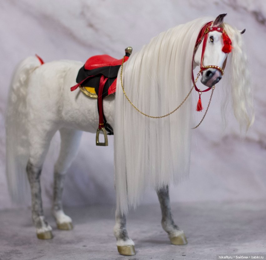 Лошадь для Барби, подвижная в смешанной технике, конь формат 1/6 (фото 7)