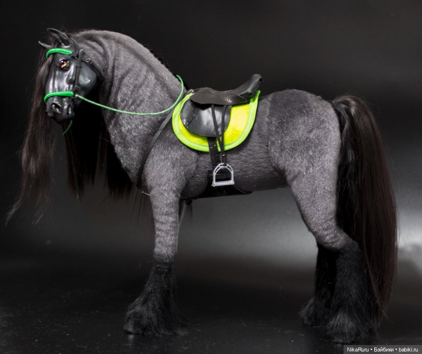 Лошадь для Барби, подвижная в смешанной технике, конь формат 1/6 (фото 8)