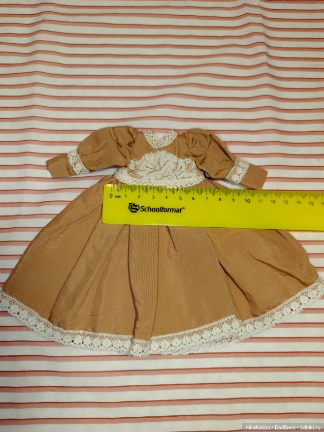 Платье из шелка на антикварную или винтажную куклу рост 20-22 см (фото 5)