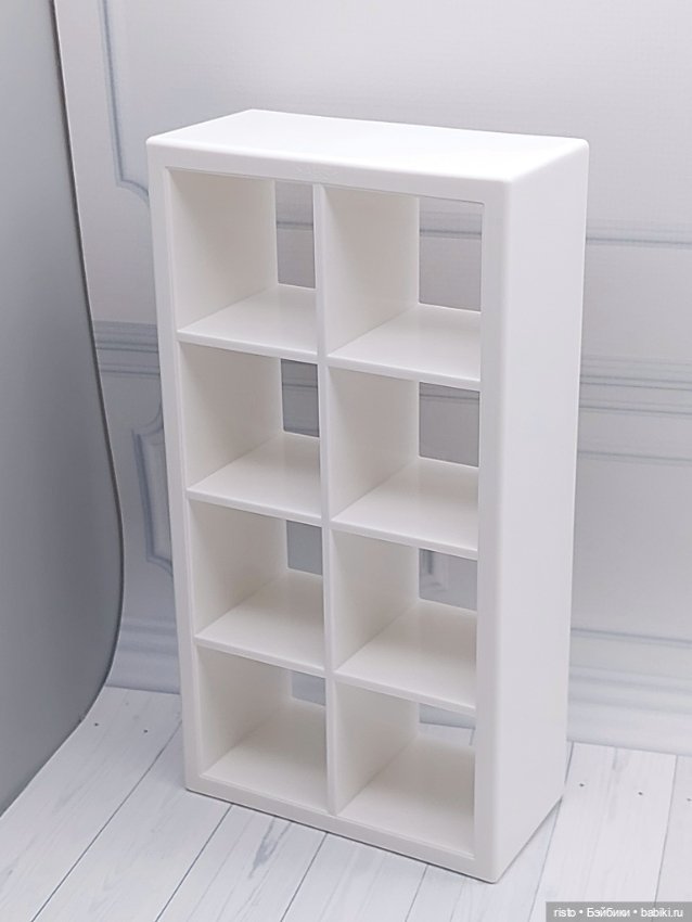 Белый стеллаж Икеа для кукол Ob11 и формата 1/8 (фото 5)