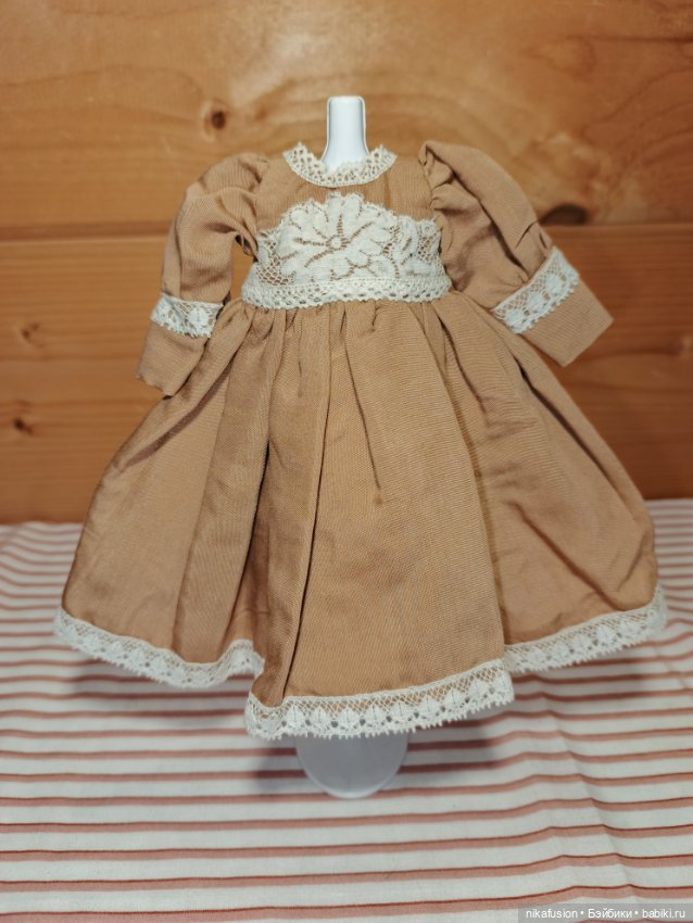 Платье из шелка на антикварную или винтажную куклу рост 20-22 см (фото 2)