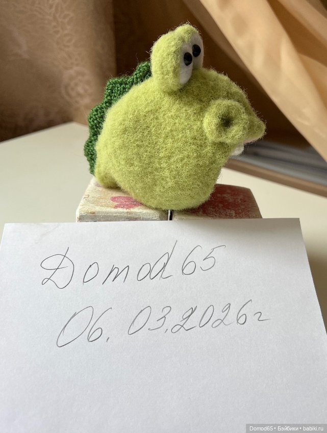 Шапка крокодил на об11 или куклу с размером головы 14-15 см (фото 8)