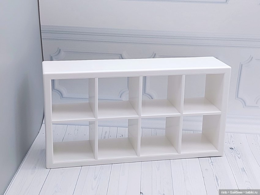 Белый стеллаж Икеа для кукол Ob11 и формата 1/8 (фото 8)