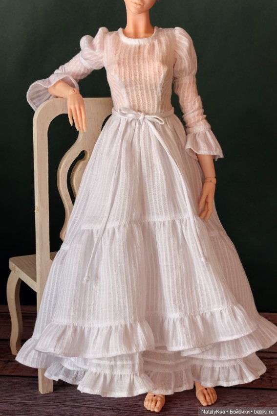 Хлопковое платье для Анны Toka Dolls 35 см (фото 5)