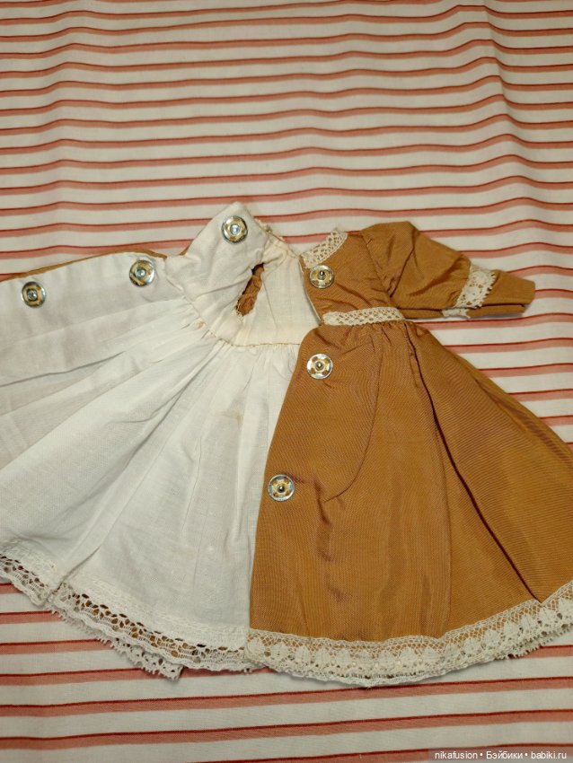 Платье из шелка на антикварную или винтажную куклу рост 20-22 см (фото 7)