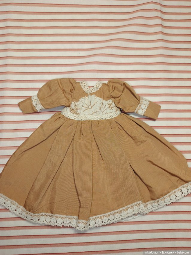 Платье из шелка на антикварную или винтажную куклу рост 20-22 см (фото 3)