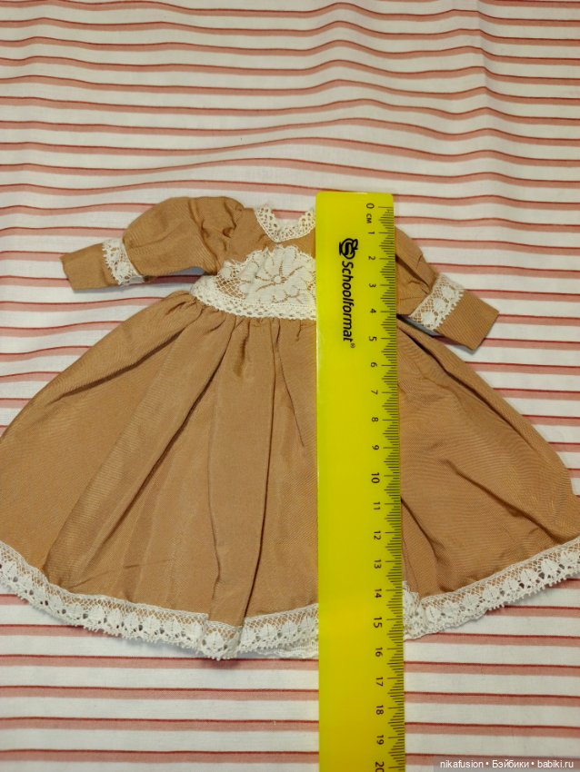 Платье из шелка на антикварную или винтажную куклу рост 20-22 см (фото 6)