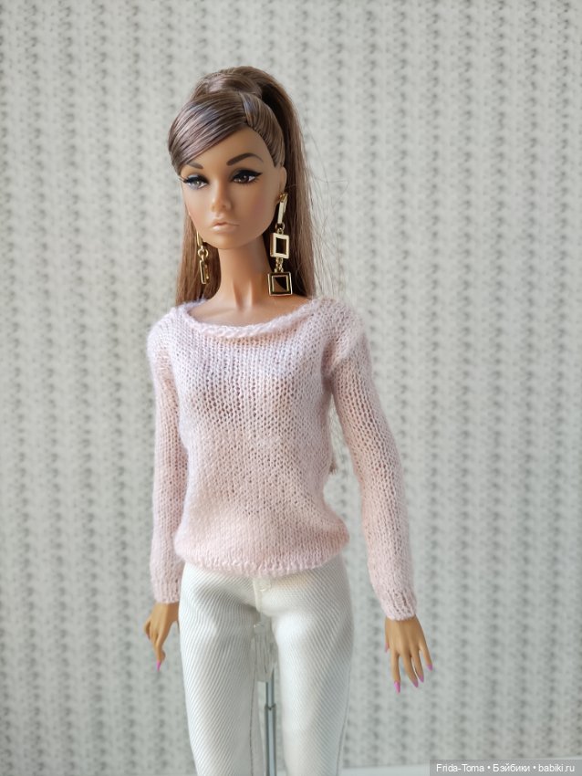 Одежда на Барби Поппи Интегрити кашемировый розовый джемпер (фото 2)