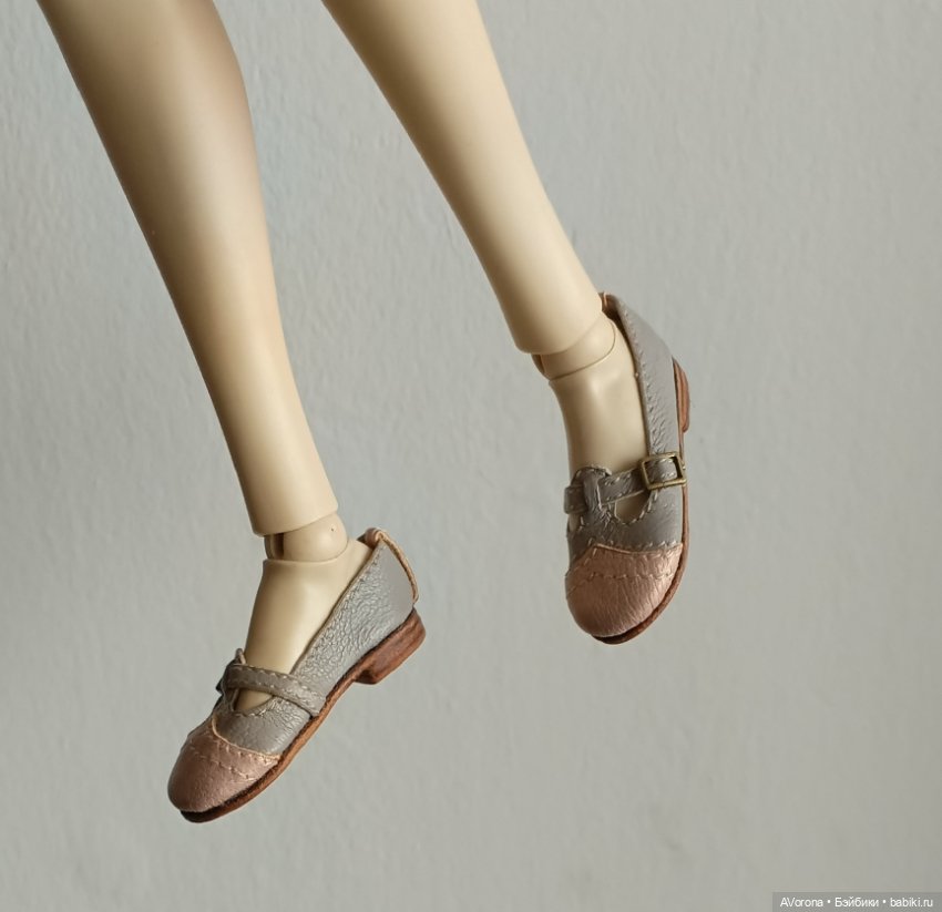 Туфли из натуральной кожи, двухцветные, в пастельных оттенках (фото 4)