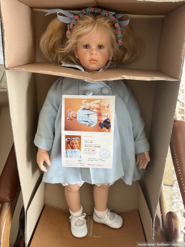 Hildegard Günzel "Philine" Waltershäuser Puppenmanufaktur новая в коробке рост 65 см (фото 7)