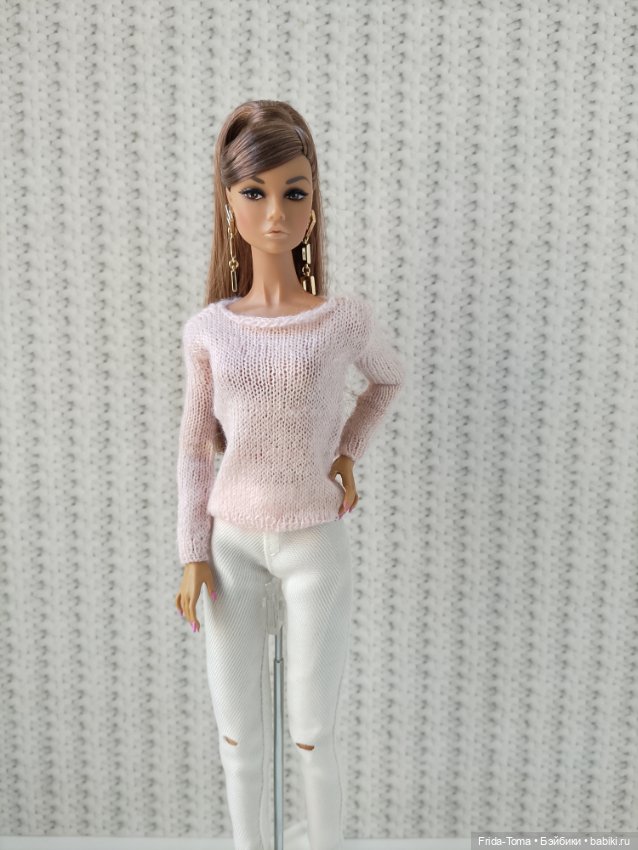 Одежда на Барби Поппи Интегрити кашемировый розовый джемпер (фото 7)