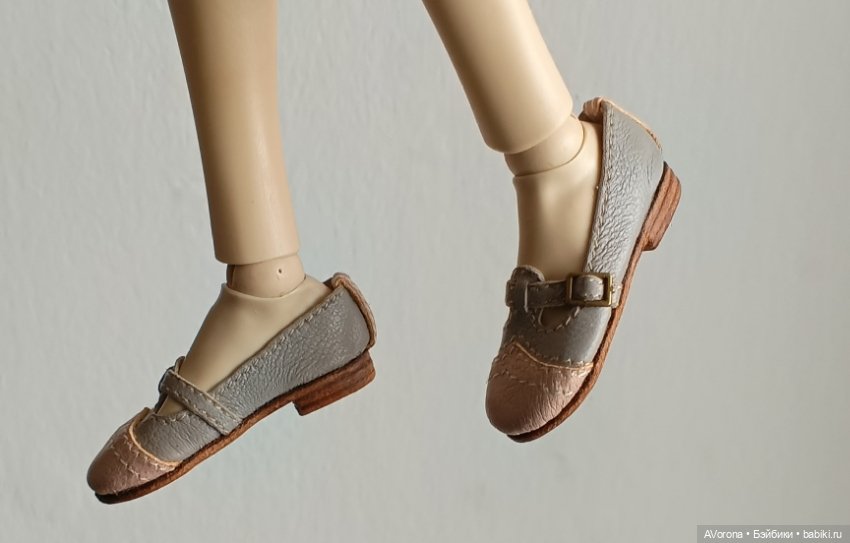 Туфли из натуральной кожи, двухцветные, в пастельных оттенках (фото 5)